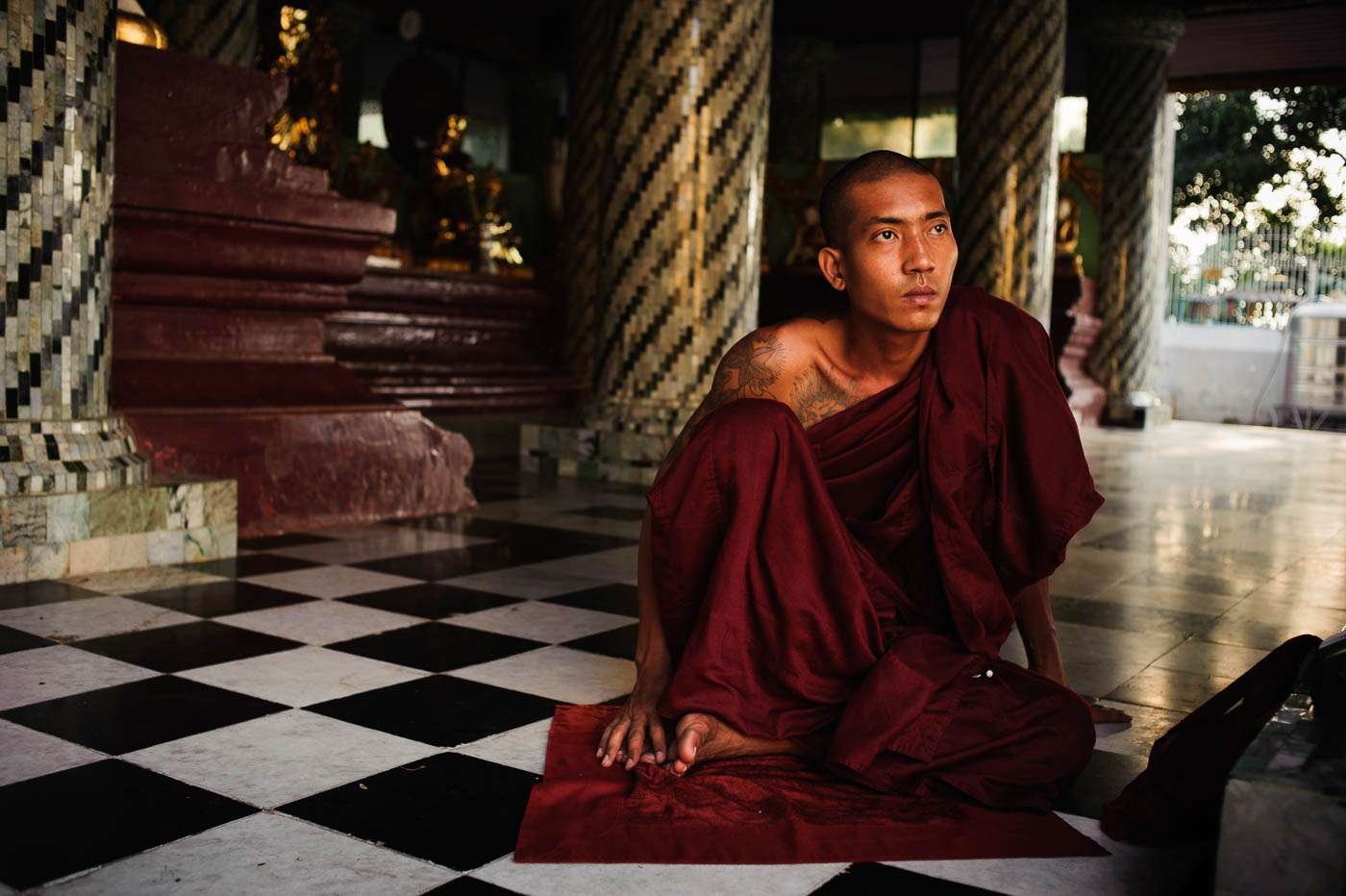 At Yangon's amazing Shwedagon Pagoda.