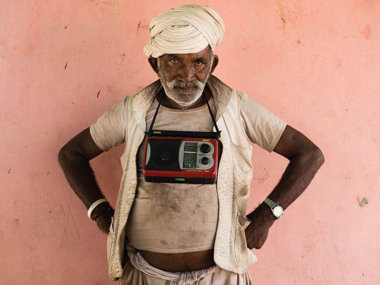 In Gujarat, India, a farmer from the pastoral Ahir tribe poses good-humouredly for an impromptu photograph.