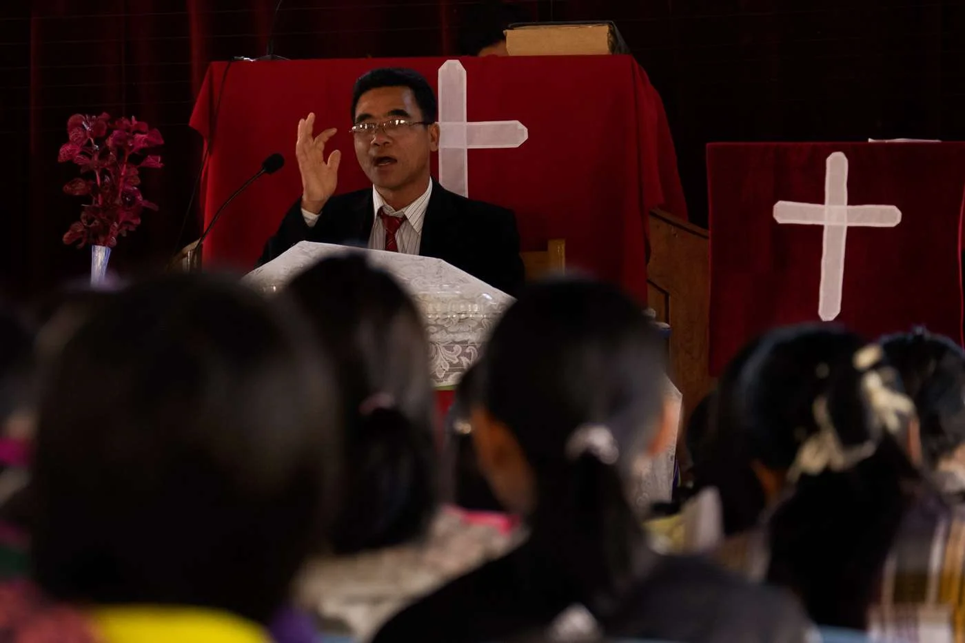 myanmar photo tours - chin state - photo of christian preacher