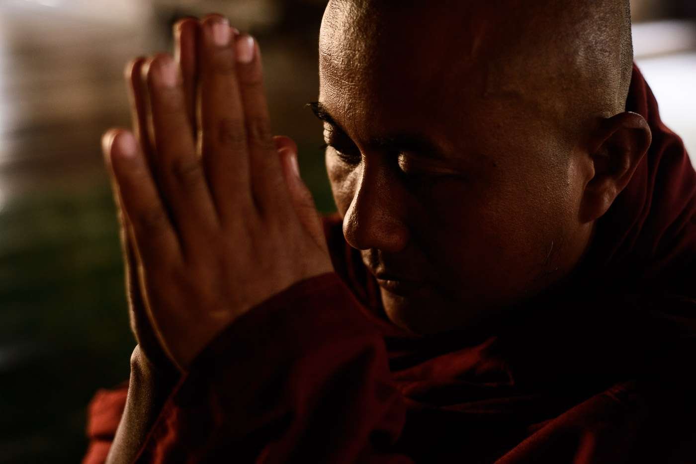 A monk at prayer.